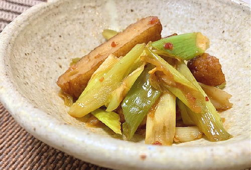 今日のキムチ料理レシピ：ネギとさつま揚げのピリ辛煮