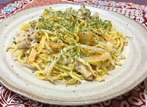 今日のキムチ料理レシピ：キムチ塩焼きそば