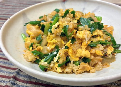 今日のキムチ料理レシピ：しらすとにらの玄米キムチチャーハン