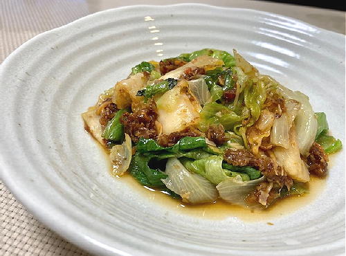 今日のキムチ料理レシピ：レタスとキムチのおかか炒め