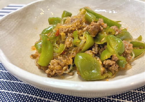 今日のキムチ料理レシピ：ピーマンのピリ辛春雨