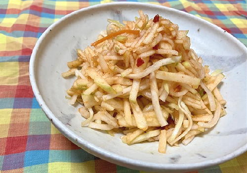 今日のキムチ料理レシピ：大根とりんごのピリ辛甘酢和え