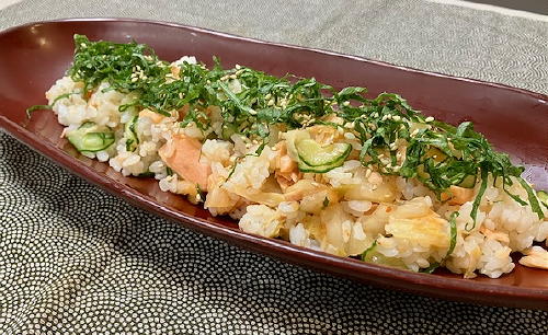 今日のキムチ料理レシピ：鮭キムチ寿司