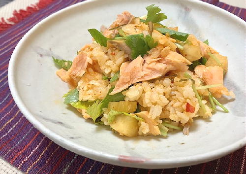 今日のキムチレシピ：鮭と大根キムチの混ぜご飯