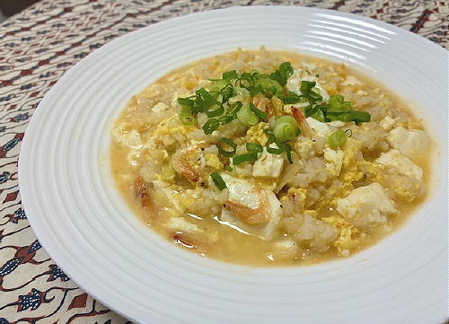 今日のキムチ料理レシピ：豆腐とキムチの玄米リゾット