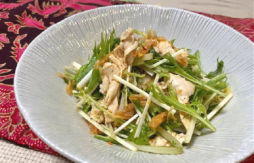 今日のキムチ料理レシピ：ささみと水菜のキムチ和え