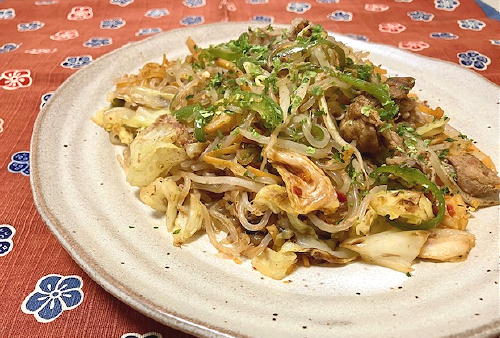 今日のキムチ料理レシピ：しらたきのキムチ焼きそば