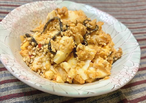 今日のキムチレシピ：卵のキムチ塩昆布和え