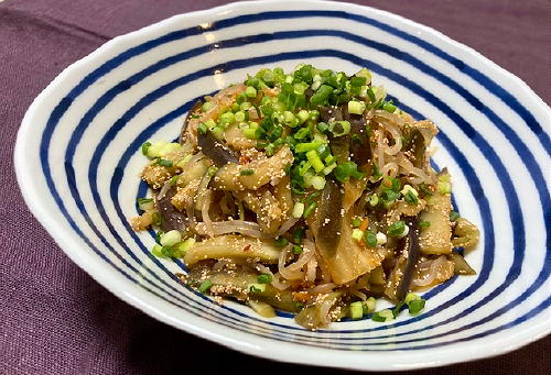 今日のキムチ料理レシピ：茄子とキムチのたらこ炒め白滝