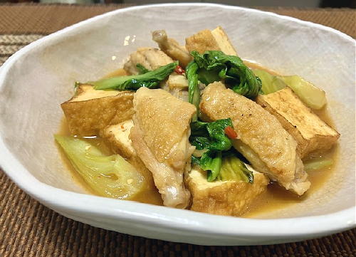 今日のキムチ料理レシピ：手羽中と厚揚げのピリ辛煮