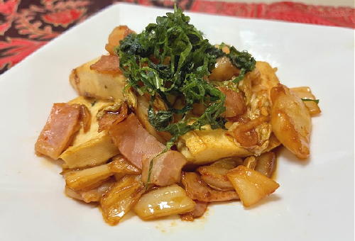 今日のキムチ料理レシピ：豆腐のキムチ照り焼き