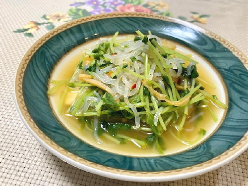 今日のキムチ料理レシピ：豆苗と白滝のキムチスープ