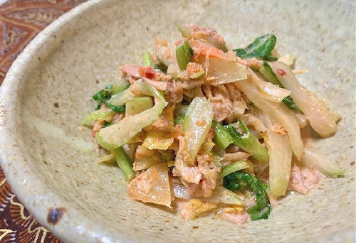 今日のキムチ料理レシピ：セロリのツナキムチ和え