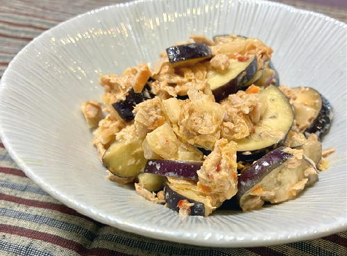 今日のキムチ料理レシピ：なすのツナキムチ和え