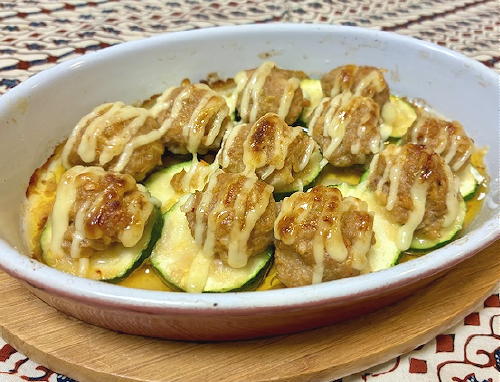 今日のキムチ料理レシピ：ズッキーニのキムチひき肉焼き